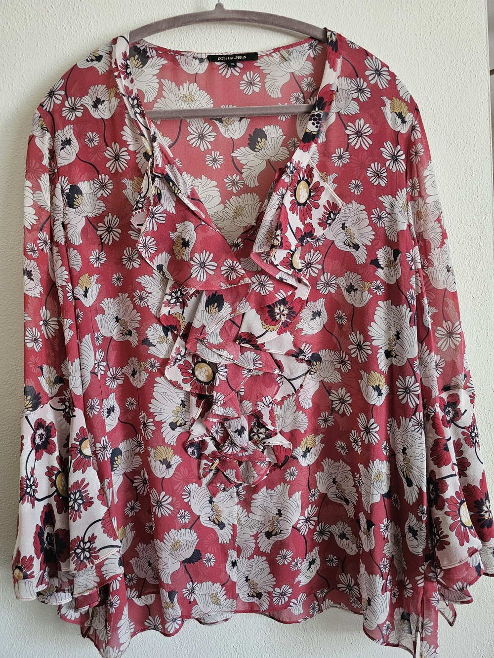 Kobi Halperin Floral Ruffle Blouse